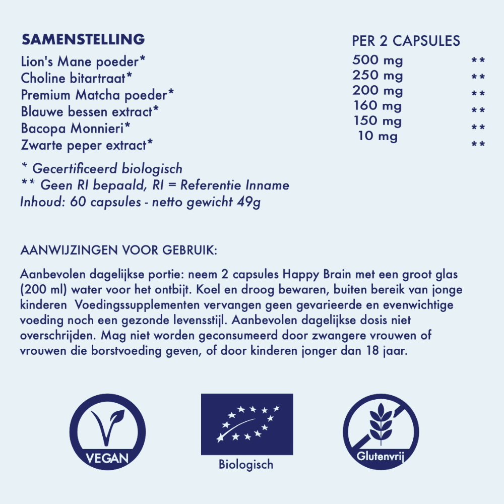 Happy Brain - Premium supplément nootropique